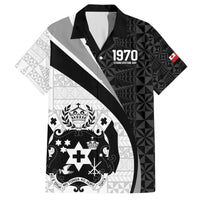 Personalised Tonga Emancipation Day Hawaiian Shirt Since 1970 Ngatu Tribal Pattern LT9 Black - Polynesian Pride