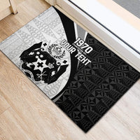Personalised Tonga Emancipation Day Rubber Doormat Since 1970 Ngatu Tribal Pattern LT9 - Polynesian Pride