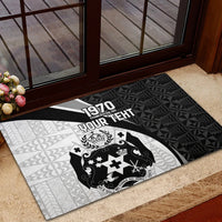 Personalised Tonga Emancipation Day Rubber Doormat Since 1970 Ngatu Tribal Pattern LT9 - Polynesian Pride