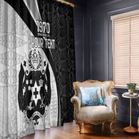 Personalised Tonga Emancipation Day Window Curtain Since 1970 Ngatu Tribal Pattern LT9 - Polynesian Pride