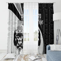 Personalised Tonga Emancipation Day Window Curtain Since 1970 Ngatu Tribal Pattern LT9 - Polynesian Pride
