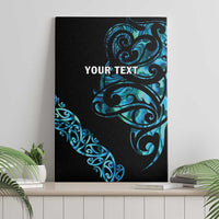 All Black Maori Tribal Tattoo Personalised Canvas Wall Art Polynesian Style