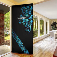 All Black Maori Tribal Tattoo Personalised Door Cover Polynesian Style - Polynesian Pride
