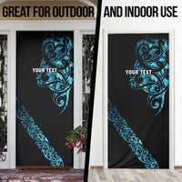All Black Maori Tribal Tattoo Personalised Door Cover Polynesian Style - Polynesian Pride