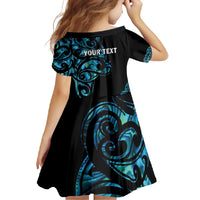 All Black Maori Tribal Tattoo Personalised Family Matching Short Sleeve Bodycon Dress and Hawaiian Shirt Polynesian Style