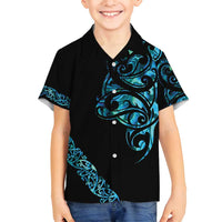 All Black Maori Tribal Tattoo Personalised Family Matching Summer Maxi Dress and Hawaiian Shirt Polynesian Style