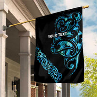 All Black Maori Tribal Tattoo Personalised Garden Flag Polynesian Style
