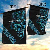 All Black Maori Tribal Tattoo Personalised Garden Flag Polynesian Style
