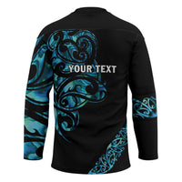 All Black Maori Tribal Tattoo Personalised Hockey Jersey Polynesian Style LT9 - Polynesian Pride