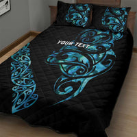 All Black Maori Tribal Tattoo Personalised Quilt Bed Set Polynesian Style