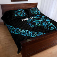 All Black Maori Tribal Tattoo Personalised Quilt Bed Set Polynesian Style