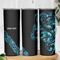 All Black Maori Tribal Tattoo Personalised Skinny Tumbler Polynesian Style