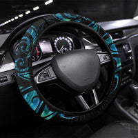 All Black Maori Tribal Tattoo Steering Wheel Cover Polynesian Style