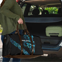 All Black Maori Tribal Tattoo Personalised Travel Bag Polynesian Style - Polynesian Pride