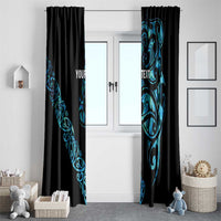 All Black Maori Tribal Tattoo Personalised Window Curtain Polynesian Style