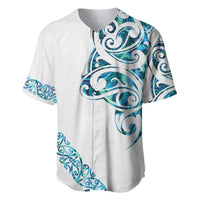 All White Maori Tribal Tattoo Personalised Baseball Jersey Polynesian Style
