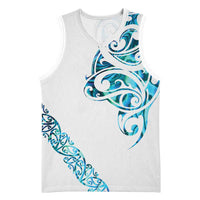 All White Maori Tribal Tattoo Personalised Basketball Jersey Polynesian Style - Polynesian Pride