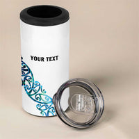 All White Maori Tribal Tattoo Personalised 4 in 1 Can Cooler Tumbler Polynesian Style