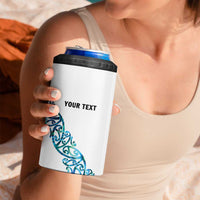 All White Maori Tribal Tattoo Personalised 4 in 1 Can Cooler Tumbler Polynesian Style