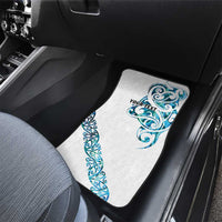 All White Maori Tribal Tattoo Personalised Car Mats Polynesian Style