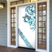 All White Maori Tribal Tattoo Personalised Door Cover Polynesian Style - Polynesian Pride
