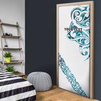 All White Maori Tribal Tattoo Personalised Door Cover Polynesian Style - Polynesian Pride