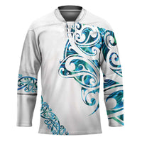 All White Maori Tribal Tattoo Personalised Hockey Jersey Polynesian Style LT9 Unisex White - Polynesian Pride