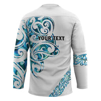 All White Maori Tribal Tattoo Personalised Hockey Jersey Polynesian Style LT9 - Polynesian Pride