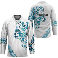 All White Maori Tribal Tattoo Personalised Hockey Jersey Polynesian Style LT9 - Polynesian Pride