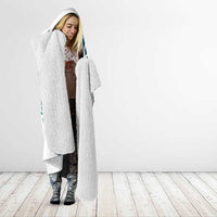 All White Maori Tribal Tattoo Personalised Hooded Blanket Polynesian Style