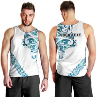 All White Maori Tribal Tattoo Personalised Men Tank Top Polynesian Style