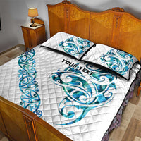All White Maori Tribal Tattoo Personalised Quilt Bed Set Polynesian Style