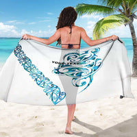All White Maori Tribal Tattoo Personalised Sarong Polynesian Style