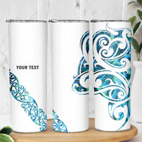 All White Maori Tribal Tattoo Personalised Skinny Tumbler Polynesian Style