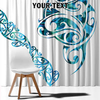 All White Maori Tribal Tattoo Personalised Window Curtain Polynesian Style