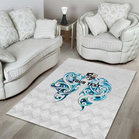 Queensland Maori Kiwi Personalised Area Rug Ma Kakariki Papua Shell Maori Tribal Tattoo