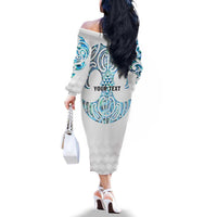 Queensland Maori Kiwi Personalised Family Matching Off The Shoulder Long Sleeve Dress and Hawaiian Shirt Ma Kakariki Papua Shell Maori Tribal Tattoo