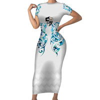 Queensland Maori Kiwi Personalised Family Matching Short Sleeve Bodycon Dress and Hawaiian Shirt Ma Kakariki Papua Shell Maori Tribal Tattoo