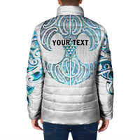 Queensland Maori Kiwi Personalised Padded Jacket Ma Kakariki Papua Shell Maori Tribal Tattoo - Polynesian Pride