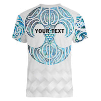 Queensland Maori Kiwi Personalised Women V-Neck T-Shirt Ma Kakariki Papua Shell Maori Tribal Tattoo