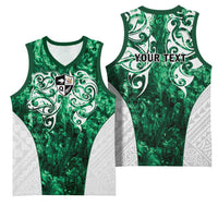 Queensland Maori Kiwi Personalised Basketball Jersey Kikirangi Papua Shell Maori Tribal Tattoo - Polynesian Pride