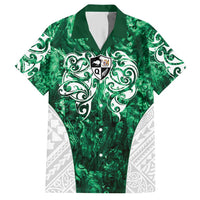 Queensland Maori Kiwi Personalised Hawaiian Shirt Kikirangi Papua Shell Maori Tribal Tattoo LT9 Green - Polynesian Pride