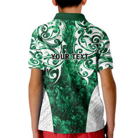 Queensland Maori Kiwi Personalised Kid Polo Shirt Kikirangi Papua Shell Maori Tribal Tattoo
