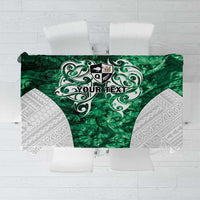 Queensland Maori Kiwi Personalised Tablecloth Kikirangi Papua Shell Maori Tribal Tattoo LT9 Green - Polynesian Pride