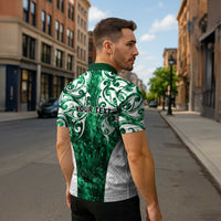 Queensland Maori Kiwi Personalised Zipper Polo Shirt Kikirangi Papua Shell Maori Tribal Tattoo - Polynesian Pride