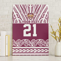 Queensland Maori Nga Hau E Wha Custom Canvas Wall Art Polynesian Maori Tribal Pattern LT9 Without Frame Maroon - Polynesian Pride