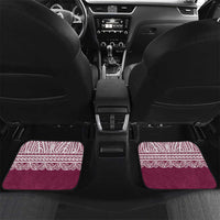 Queensland Maori Nga Hau E Wha Custom Car Mats Polynesian Maori Tribal Pattern LT9 Set 2pcs - Back Maroon - Polynesian Pride