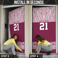 Queensland Maori Nga Hau E Wha Custom Door Cover Polynesian Maori Tribal Pattern - Polynesian Pride