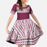 Queensland Maori Nga Hau E Wha Custom Family Matching Long Sleeve Bodycon Dress and Hawaiian Shirt Polynesian Maori Tribal Pattern