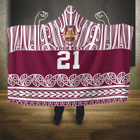 Queensland Maori Nga Hau E Wha Custom Hooded Blanket Polynesian Maori Tribal Pattern